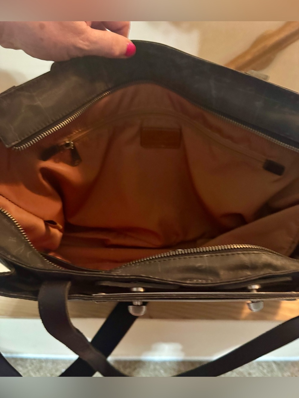 NWT-Patricia Nash Silvi TPU Coated Canvas Travel Tote-Black Map - Picture 10 of 14